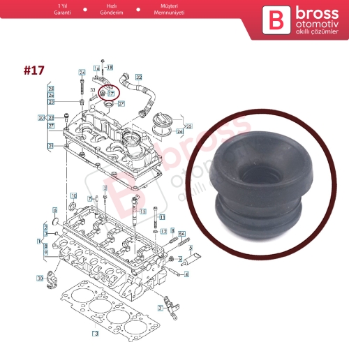 VW Audi Seat Skoda için Enjektör Civatası Alt Conta Lastiği 03L103487 03L 103 487