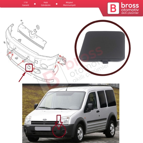 Ford Transit Tourneo Connect 2002-2006 için Ön Tampon SOL Çeki Demir Kapağı 4447727 ASTARLI