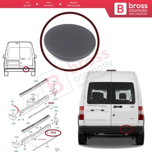 Ford Transit Tourneo Connect MK1 2002-2013 için Arka Tampon Çeki Demir Kapağı 4386456 ASTARLI