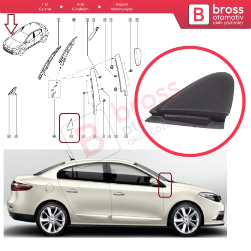 Renault Megane MK3 Fluence için SAĞ Yan Ayna Köşe Plastiği Bakaliti 638740012R