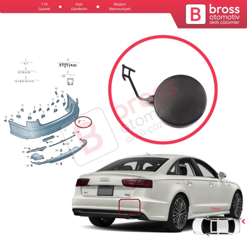 Audi A6 S6 C7 Avant Quattro A6L 4G5807441B için Arka Çeki Demir Kapağı ASTARLI
