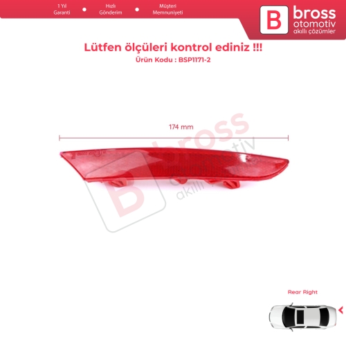 Renault Clio MK5 BF B7 2019-On 265602442R için Sağ Arka Tampon Reflektörü