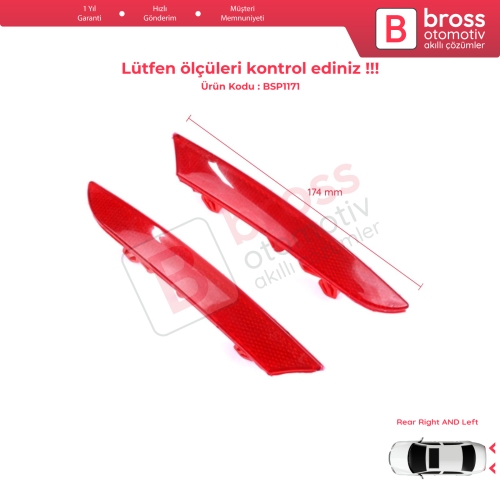 Renault Clio MK5 BF B7 2019-On 265602442R 265651206R için Sağ Sol Arka Tampon Reflektörü