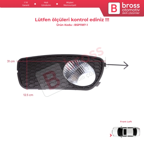 Fiat Palio Siena MK1 178 2007-2016 Albea 2002-2012 51703147 için Ön Sol Sis Far Çerçevesi 