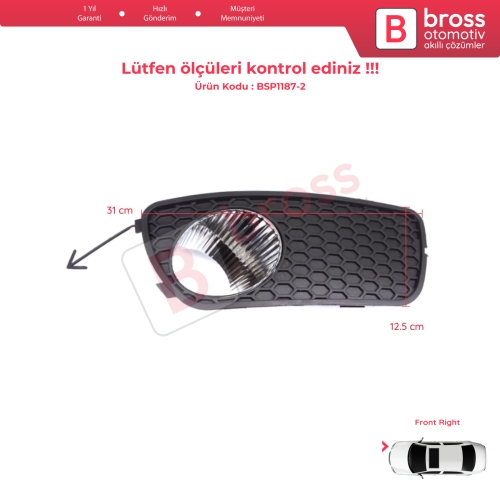 Fiat Palio Siena MK1 178 2007-2016 Albea 2002-2012 51703146 için Ön Sağ Sis Far Çerçevesi 
