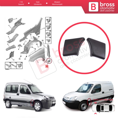 Citroen Berlingo MK1 M49 M59 1996-2008 8544J7 8544J8 İçin Ön Sol Sağ Çamurluk Çıtası