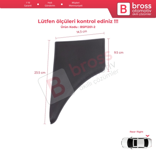 Citroen Berlingo MK1 M49 M59 1996-2008 8547.K4 İçin Arka Sağ Çamurluk Çıtası