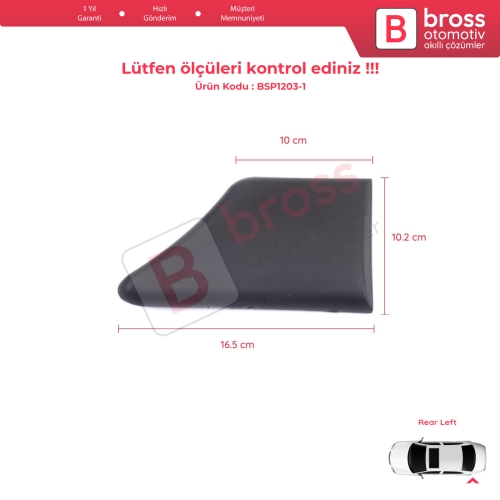 Peugeot Partner MK1 M49 M59 1996-2008 8547.L8 İçin Arka Sol Çamurluk Çıtası