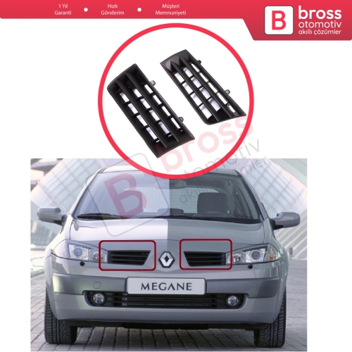 Renault Megane MK2 2002-2006 Makyajsız Kasa 8200114156 için Ön Sağ Sol Tampon Radyatör Üst Panjur Hava Izgara Paneli