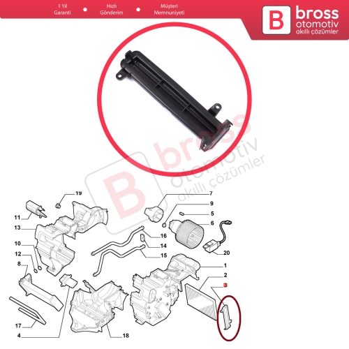 Fiat Palio Albea Strada Siena Idea 7082302 İçin Polen Filtre Kapağı