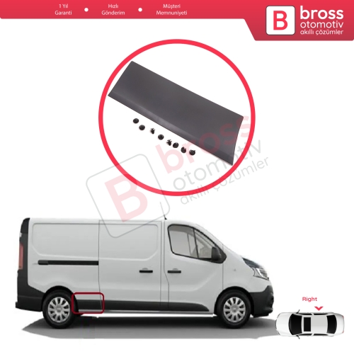Renault Trafic MK3 Fiat Talento Opel Vivaro B Nissan NV300 Primastar 788129036 İçin Arka Sağ Yan Çevre Bandı