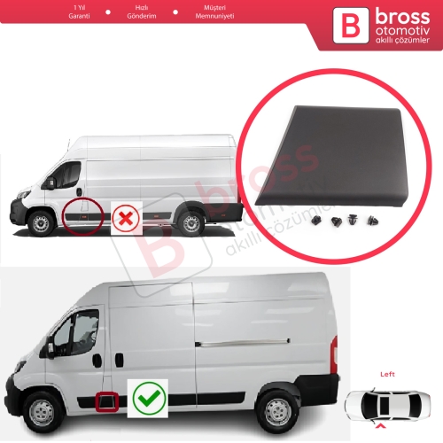 Fiat Ducato MK3 Boxer 250 Jumper Relay MK2 Daily 2006-2024 8547W6 İçin Sol Ön Kapı Direği Bandı Sinyal Deliksiz
