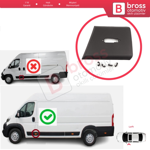 Fiat Ducato MK3 Boxer 250 Jumper Relay MK2 Daily 2006-2024 8547W5 İçin Sol Ön Kapı Direği Bandı Sinyal Delikli