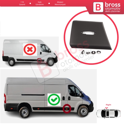 Fiat Ducato MK3 Boxer 250 Jumper Relay MK2 Daily 2006-2024 8547W3 İçin Sağ Ön Kapı Direği Bandı Sinyal Delikli