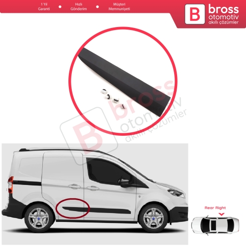 Ford Transit Courier MK1 B460 2014-2023 1854158 İçin Sağ Arka Sürgü Kapı Bandı