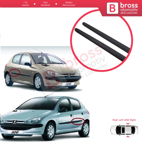 Peugeot 206 206+ 1998-2013  4/5 Kapı 8546E6 8546E7 İçin Sağ Sol Arka Kapı Bandı Çıtası