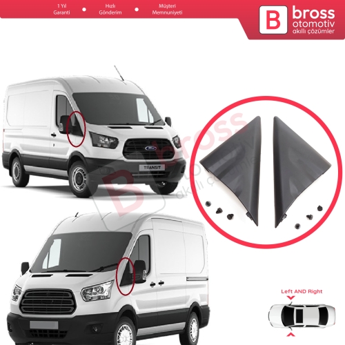 Ford Transit MK8 T18 V363 2013-2024 2016818 2016819 için SAĞ SOL Yan Ayna Kapı Köşe Üçgen Plastiği Bakaliti