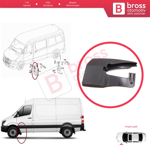 Mercedes Sprinter MK2 906 NCV3 VW Crafter MK1 2006-2017 A9068820004 için Ön Sol Tekerlek Çamurluk Paçalık