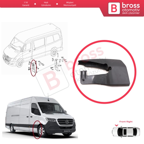 Mercedes Sprinter MK2 906 NCV3 VW Crafter MK1 2006-2017 A9068820104 için Ön Sağ Tekerlek Çamurluk Paçalık