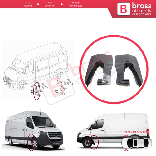 Mercedes Sprinter MK2 906 NCV3 VW Crafter MK1 2006-2017 9068820004 9068820104 için Ön Sağ Sol Tekerlek Çamurluk Paçalık