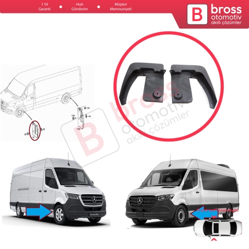 Mercedes Sprinter 907 910 VW Crafter SY SZ 2017-On 9108890000 9108890100 için Ön Sağ Sol Tekerlek Çamurluk Paçalık