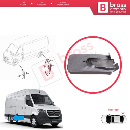 Mercedes Sprinter 907 910 VW Crafter SY SZ 2017-On A9078890300 için Arka Sağ Tekerlek Çamurluk Paçalık