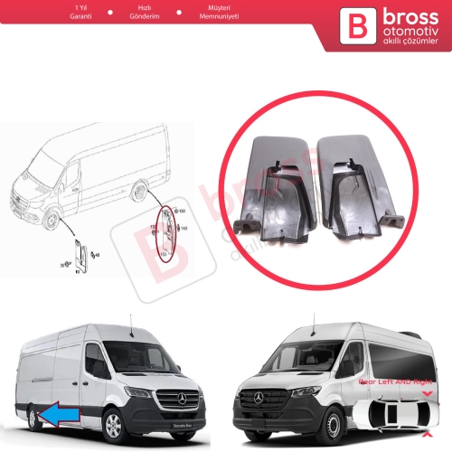 Mercedes Sprinter 907 910 VW Crafter SY SZ 2017-On 9078890200 9078890300 için Arka Sağ Sol Tekerlek Çamurluk Paçalık