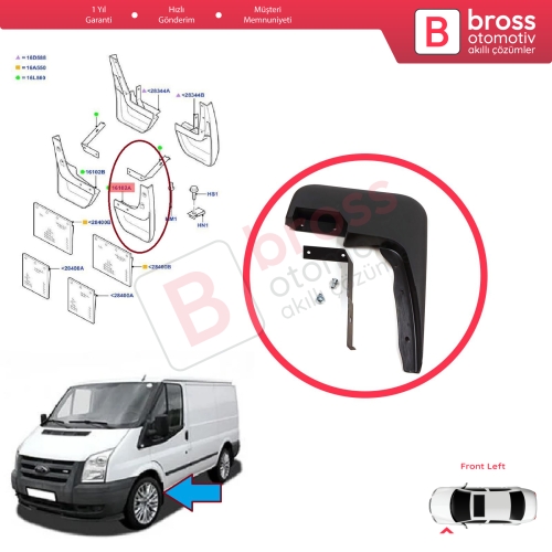 Ford Transit MK6 MK7 Tourneo 2000-2014 1549540 için Ön Sol Tekerlek Çamurluk Paçalık