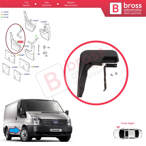 Ford Transit MK6 MK7 Tourneo 2000-2014 1549539 için Ön Sağ Tekerlek Çamurluk Paçalık