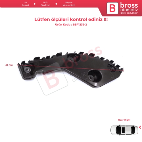 Renault Dacia Duster MK1 HS 2010-2017 622200010R için Arka Sağ Tampon İç Bağlantı Braket Ayağı 