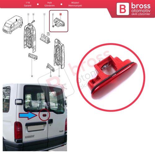 Renault Master MK2 Mascott Opel Movano A Nissan Interstar X70 7700352940 için Arka Kapı 3. Üçüncü Ek Fren Stop Lambası