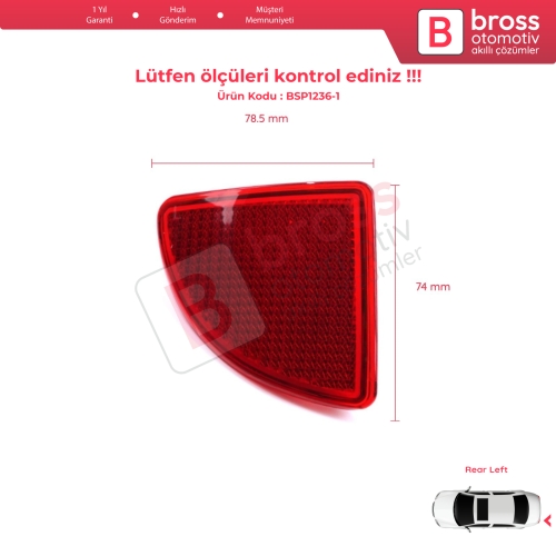 Renault Kangoo MK1 Express Nissan Kubistar X76 Dacia Logan MK1 KS MCV Van 2004-2008 7700308720 için Arka Sol Tampon Reflektörü