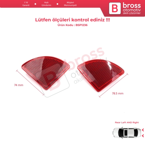 Renault Kangoo MK1 Express Nissan Kubistar X76 Dacia Logan MK1 KS MCV Van 2004-2008 77003087207700308719 için Arka Sağ Sol Tampon Reflektörü