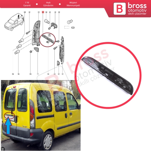 Renault Kangoo MK1 KC Express FC 1997-2009 MPV Van 8200103260 için Arka Plaka Aydınlatma Lambası