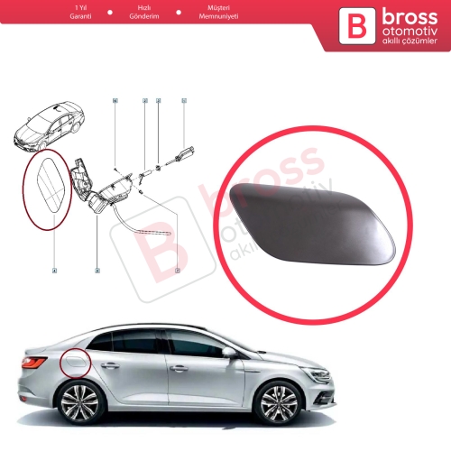 Renault Megane MK4 LFB 2016-On Sedan 788304101R için Yakıt Depo Dış Kapağı Astarlı