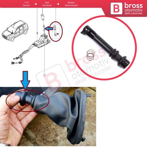 Dacia Duster MK1 I HS 2010-2021 341404375R için Manuel Geri Vites Kolu Mandalı Tamir Plastiği