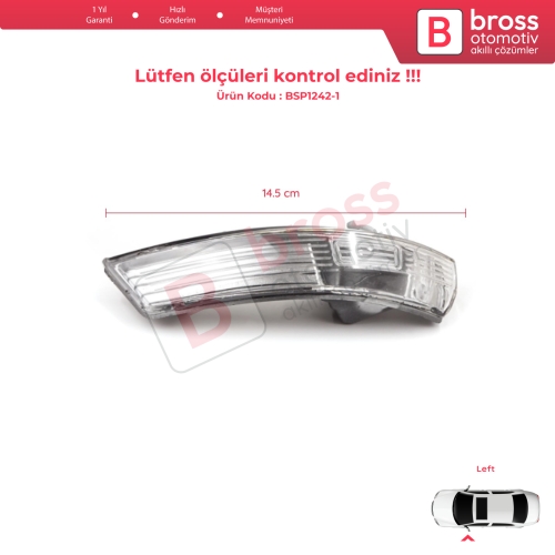 Ford Focus 2007-2020 Mondeo MK4 2007-2015 8M5113B383AA İçin Sol Yan Ayna Sinyali Beyaz 