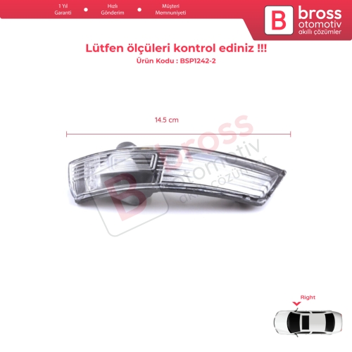 Ford Focus 2007-2020 Mondeo MK4 2007-2015 8M5113B384AA İçin Sağ Yan Ayna Sinyali Beyaz