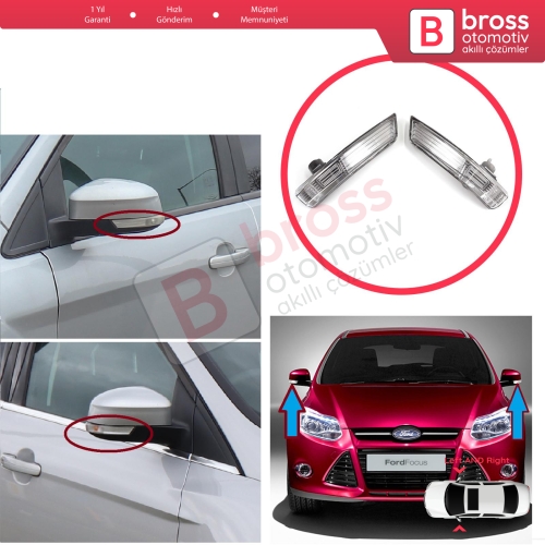 Ford Focus 2007-2020 Mondeo MK4 2007-2015 1872845 1872847 İçin Yan Ayna Sinyali Beyaz Sağ ve Sol 