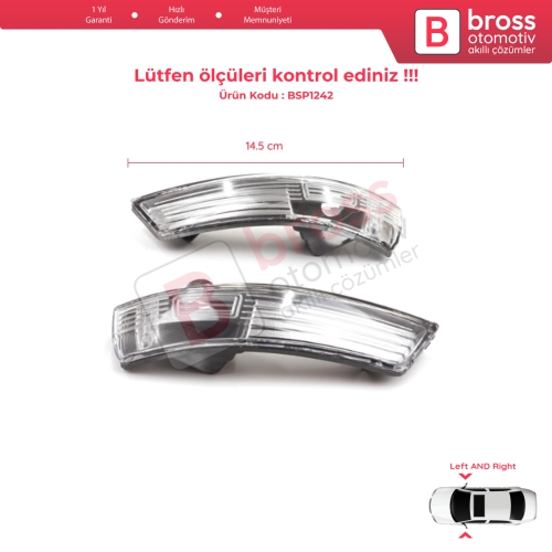 Ford Focus 2007-2020 Mondeo MK4 2007-2015 1872845 1872847 İçin Yan Ayna Sinyali Beyaz Sağ ve Sol 