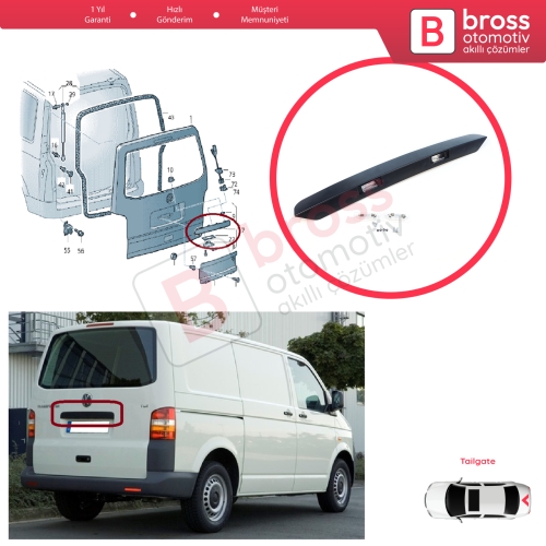 VW Transporter T5 2003-2015 7E0827329F İçin Arka Plaka Lamba Çıtası