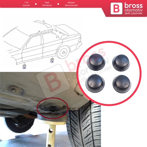 Mercedes 190 190E 190D W201 1982-1993 A2019970086 için 4 Adet Kriko Lift Kaldırma Noktası Destek Kauçuk Takozu