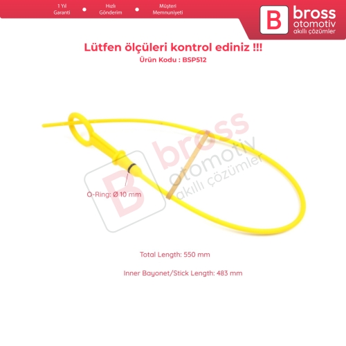 Renault Nissan Dacia 1.5 dCi Diesel Motor 7701060939 İçin Yağı Ölçüm Çubuğu 483 mm