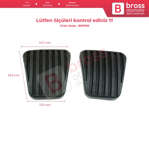 Opel Vauxhall Chevrolet Daewoo 90105172 İçin 2 Adet Debriyaj Fren Pedal Kauçuk Ped Lastiği