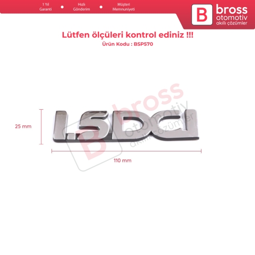 Renault Dacia Sandero Logan MK1 848900044R İçin Krom 1 5DCI Arka Bagaj Logo Amblem Monogram Yazısı 