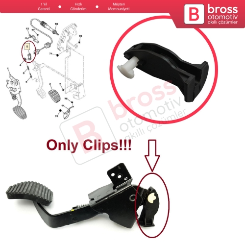 Citroen Berlingo Xsara N1 N2 Picasso N68 Peugeot Partner MK1 306 9633830680 İçin Debriyaj Pedal Teli Tutucu Fiberi