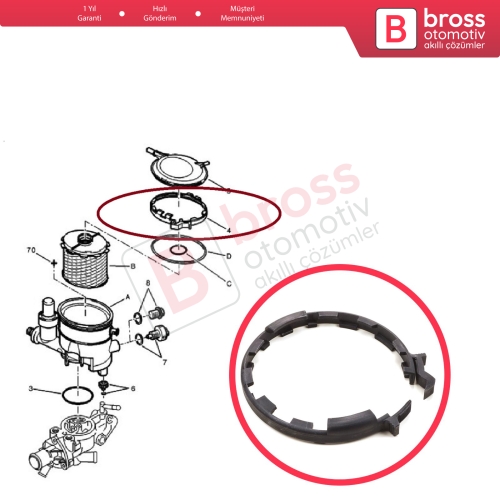 Peugeot Citroen Fiat Scudo Toyota Corolla MK8 E110 1904.26 İçin 1.9 Dizel Motor DW8 Mazot Yakıt Filtre Kelepçesi 