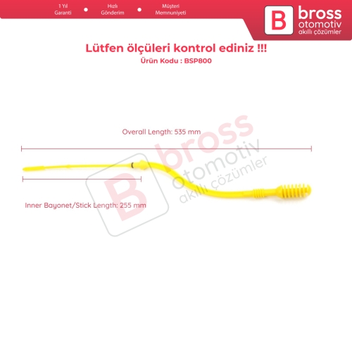 Renault Dacia Nissan 1.2 Motor 8200255423 8200049622 İçin Yağ Ölçüm Çubuğu 255 mm