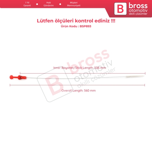 Citroen Berlingo C3 Saxo Xsara Peugeot 106 206 306 307 117475  İçin Yağ Ölçüm Çubuğu 506 mm