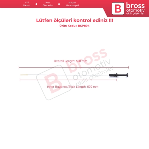 Citroen Peugeot 1.6 Benzin LPG NFU NFR Motor 1174.88 İçin Yağ Ölçüm Çubuğu 570 mm